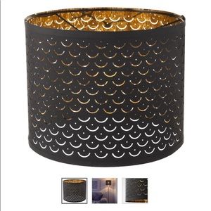 NYMÖ Lamp shade, black, brass color, 13 "